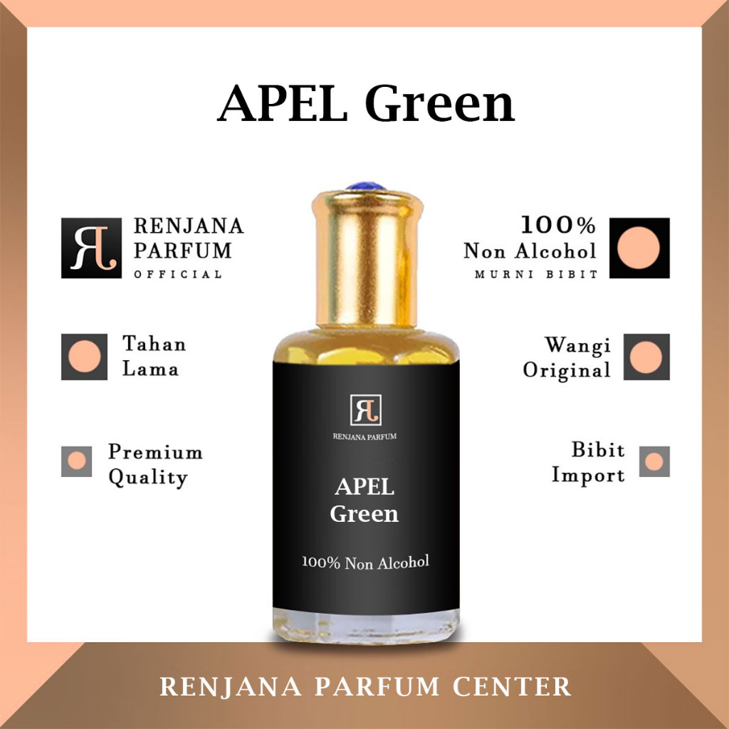 Parfum Minyak Wangi APLE GREEN Aroma Buah Apel Hijau - Non Alkohol