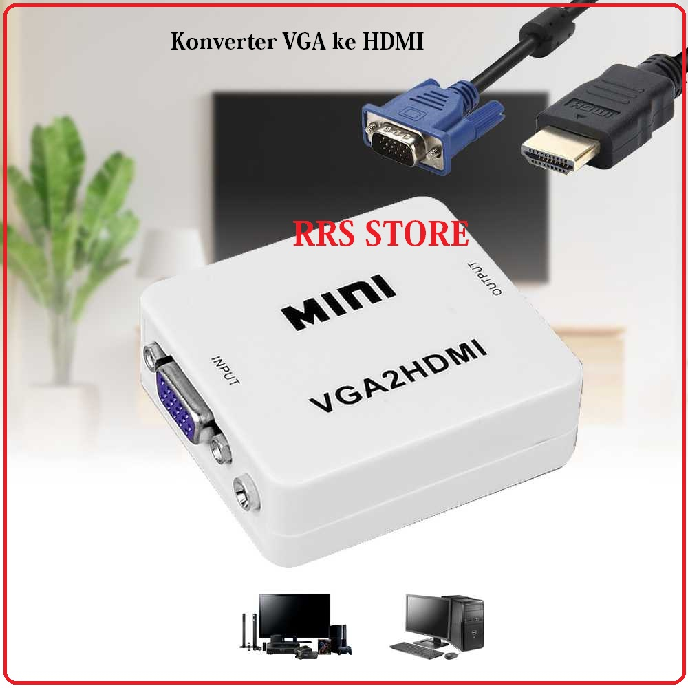 Taffware Saintholly Konverter VGA ke HDMI - ST-218Anda dapat menghubungkan perangkat Anda yang masih menggunakan VGA ke perangkat yang hanya memiliki HDMI. Adaptor ini mendukung HDMI 1.3 dan resolusi 1920x1080 @60 Hz