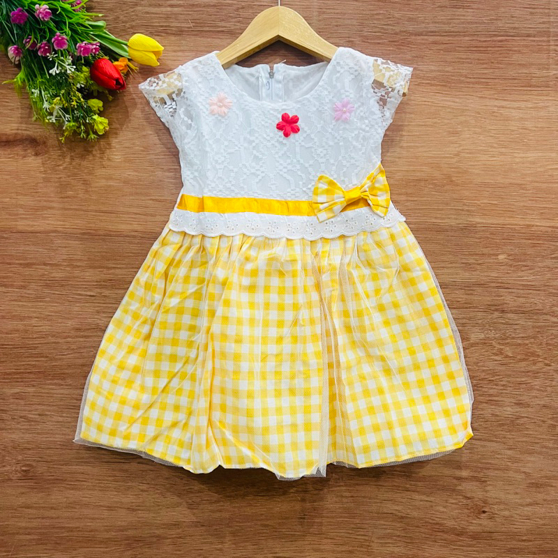 Dress  Anak 1 2 Tahun perempuan anak hangout murah viral perempuan anak tutu (Dress Rendako)