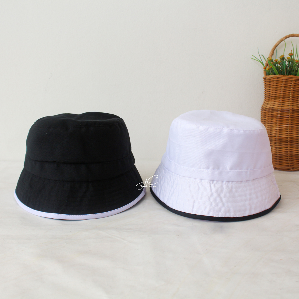 Jocoporduction - Topi Fashion Anak BUCKET Hat Tali Premium Polos List