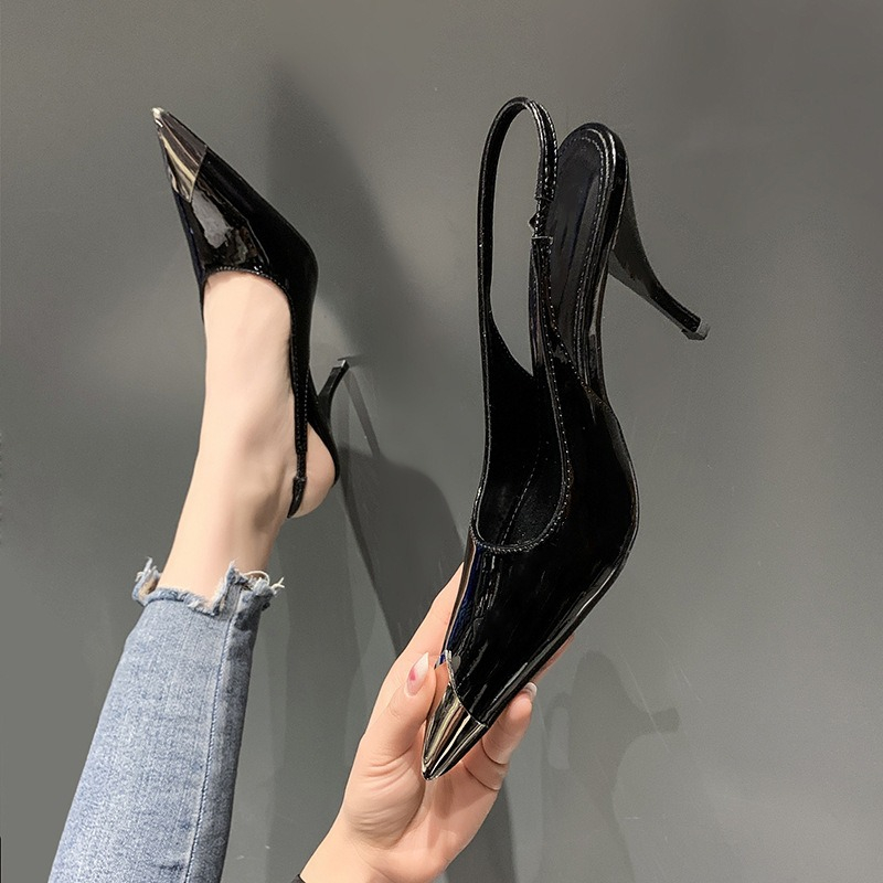 FD Sepatu Hak Tinggi Wanita High Heels Cewek Kasual Hils Hitam Formal Kekinian HI-059