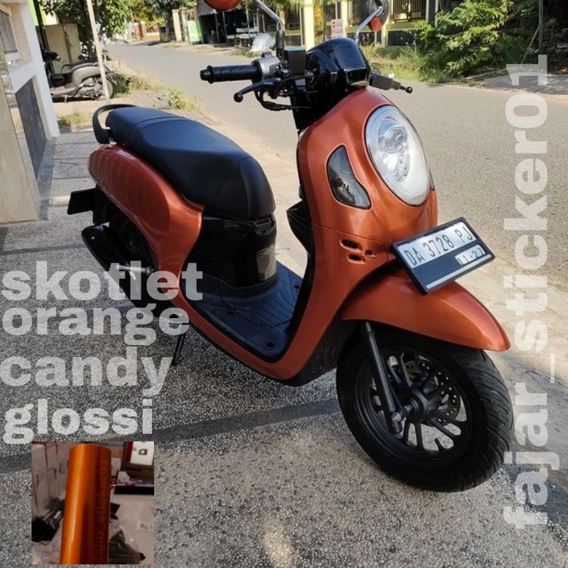 SKOTLET ORANGE CANDY GLOSSY SKOTLET STIKER MOTOR ORANGE CANDY GLOSSY STIKER MOTOR