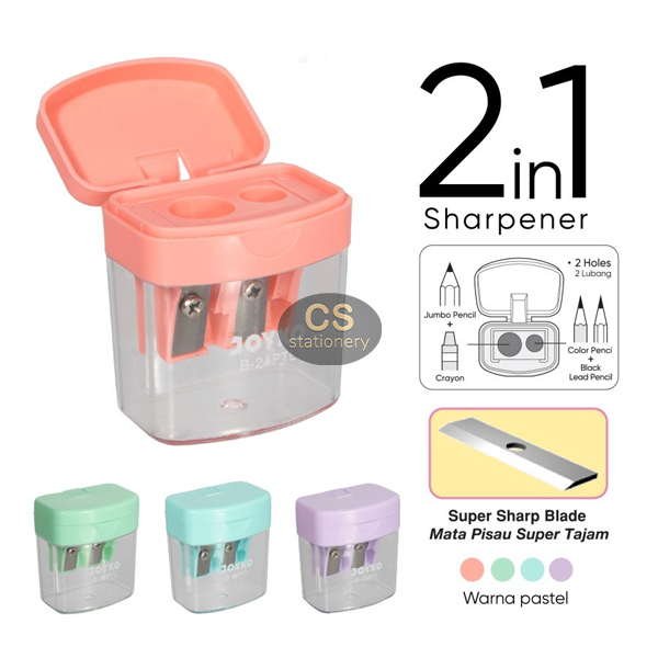 

Rautan Pensil Serutan Sharpener Pencil Joyko B22 / B-24 B24 Murah PTL 2 in 1