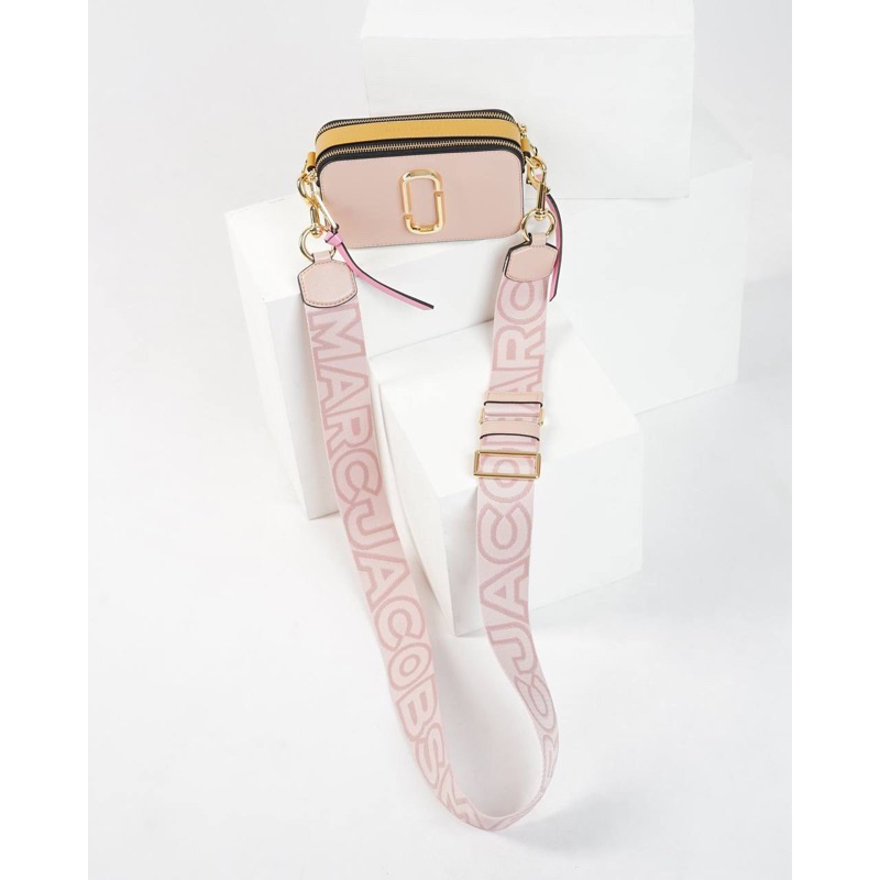 marc jacob snapshot bag with logo strap rose multi mj