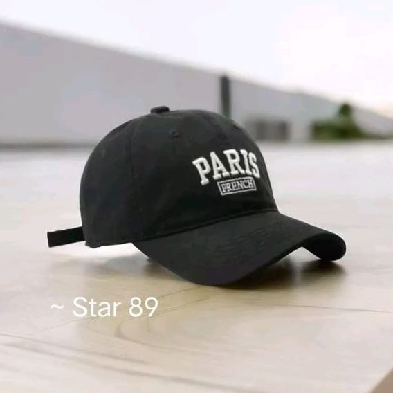 COD - Topi Unisex Cap Hat Cotton Material Bordir PARIS Terbaru Baseball Fashion Cap Korean Trendy