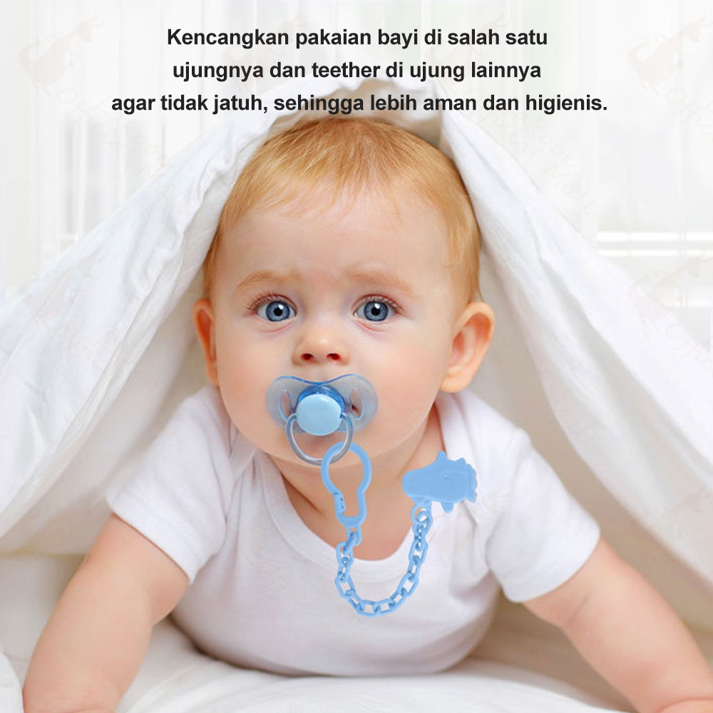 HK Baby Pacifier Klip Tali Rantai Gantungan Penjepit Empeng Dot Teether Anak Bayi