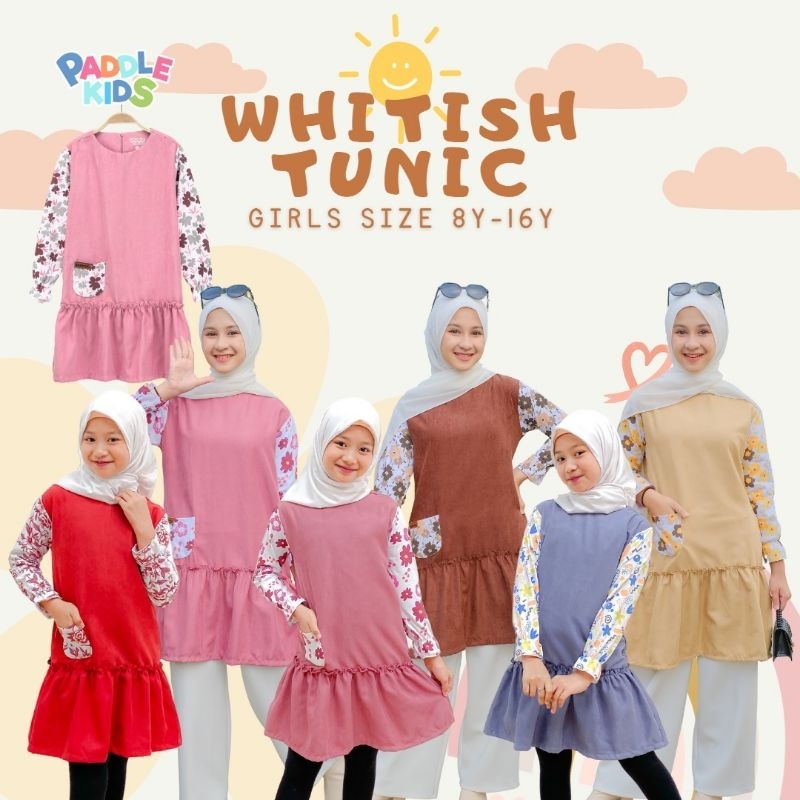 WHITISH TUNIC BY PADDLEKIDS / tunik anak corduray by paddle kids merah