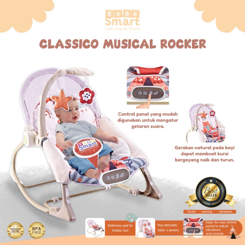 Makassar - Bebe Smart Classico Musical Rocker / Bouncer Rocker Bebe Smart