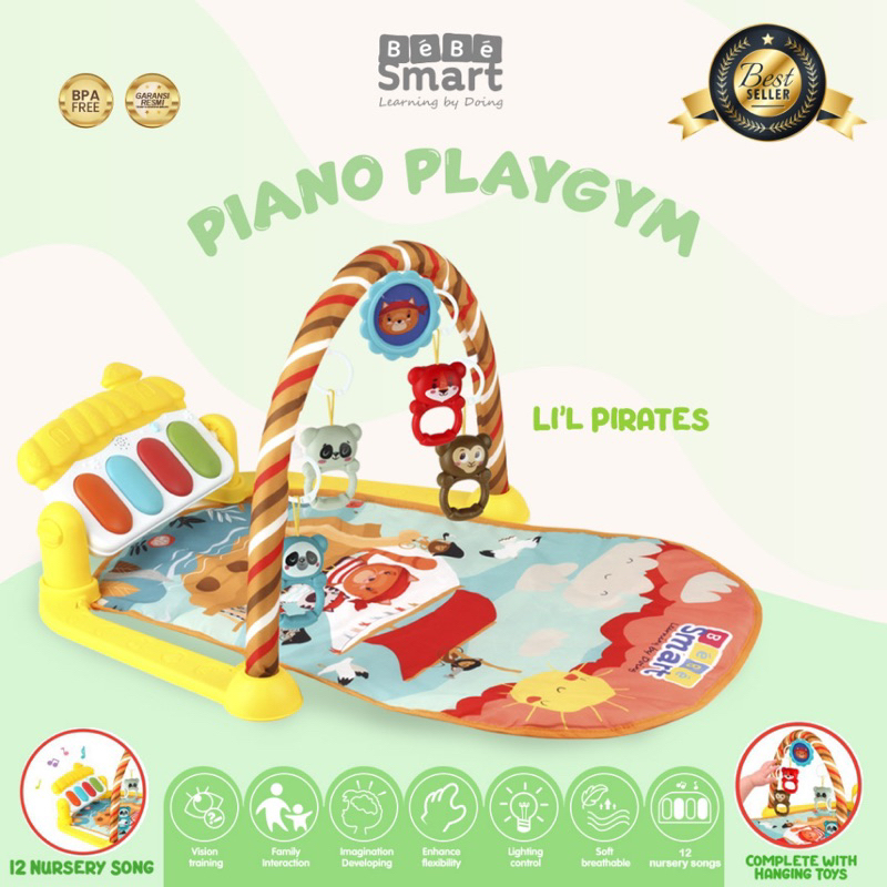 Makassar NEW! ( ONGKIR 1KG ) - Bebe Smart Piano Playgym Playmat