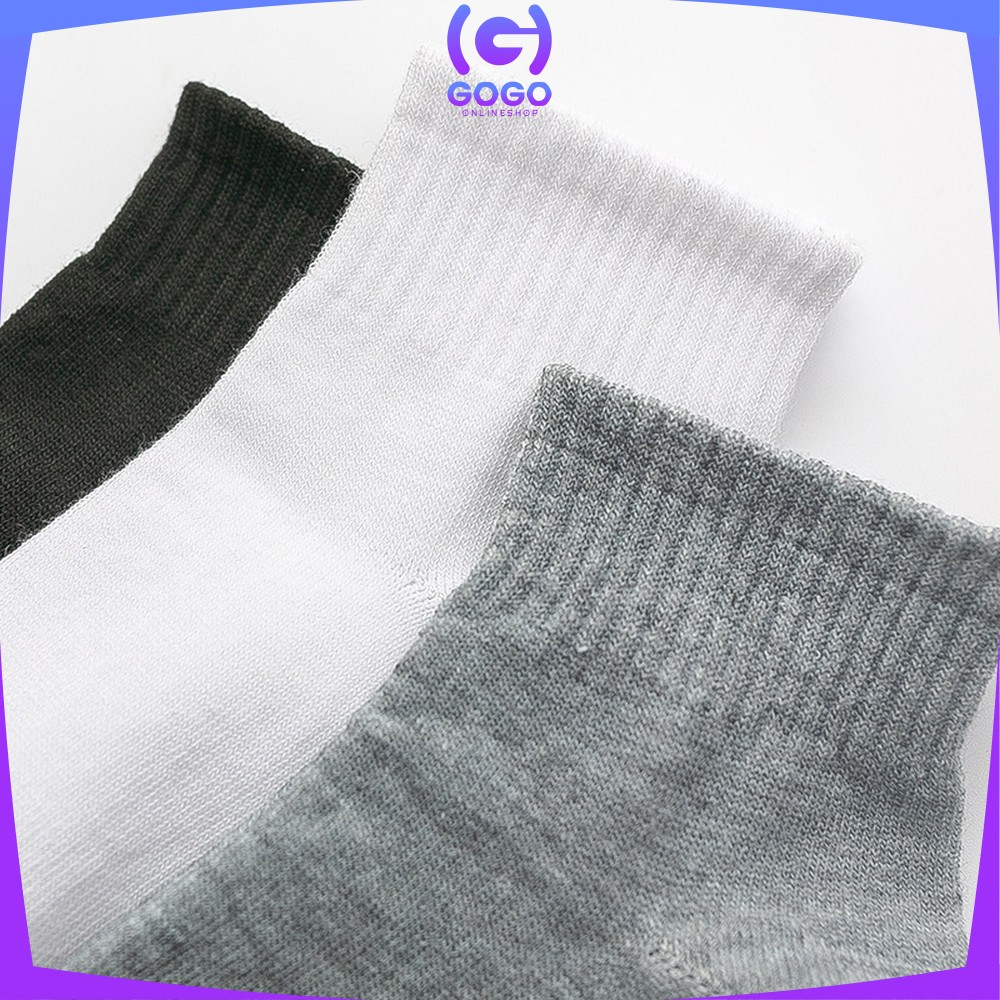 GOGO-P251 Kaos Kaki Sport Socks Motif Polos Pria Wanita Panjang Diatas Mata Kaki Kaos kaki Office Kantoran Kaus Kaki Olah Raga Fashion