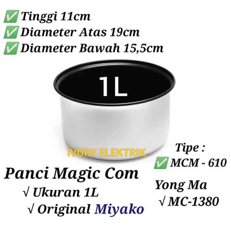 PANCI RICE COOKER MIYAKO ORIGINAL 1 LITER / PANCI MAGIC COM RICE COOKER MIYAKO KECIL ORIGINAL 1LITER