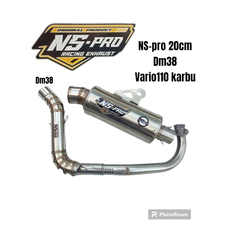 Knalpot racing NS-PRO racing 20cm dm38 pnp Vario110 karbu