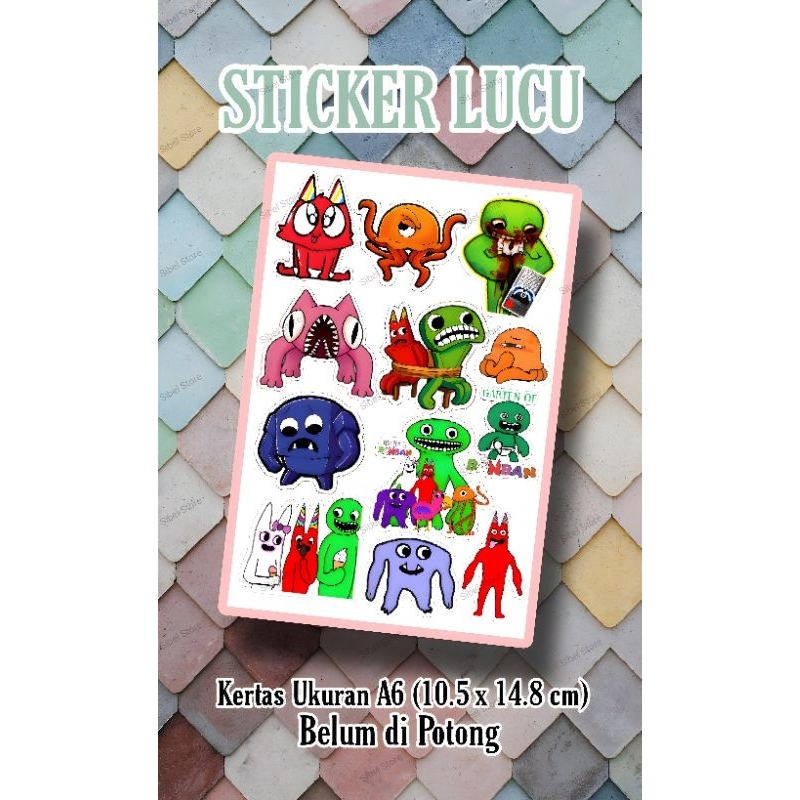 

Sticker Vinyl Lucu / Sticker Karakter / Sticker Cartoon Lucu Ukuran A6
