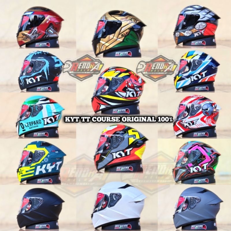 Helm KYT TT COURSE Motif/ Polos Original 100%  KYT TT C