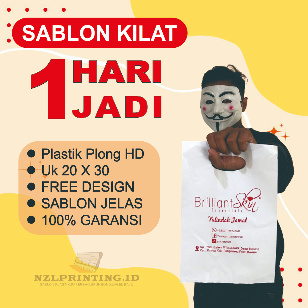 

Plastik Sablon Olshop HD Plong Uk 20 X 30 Free Custom Desain Plastik 1 HARI JADI