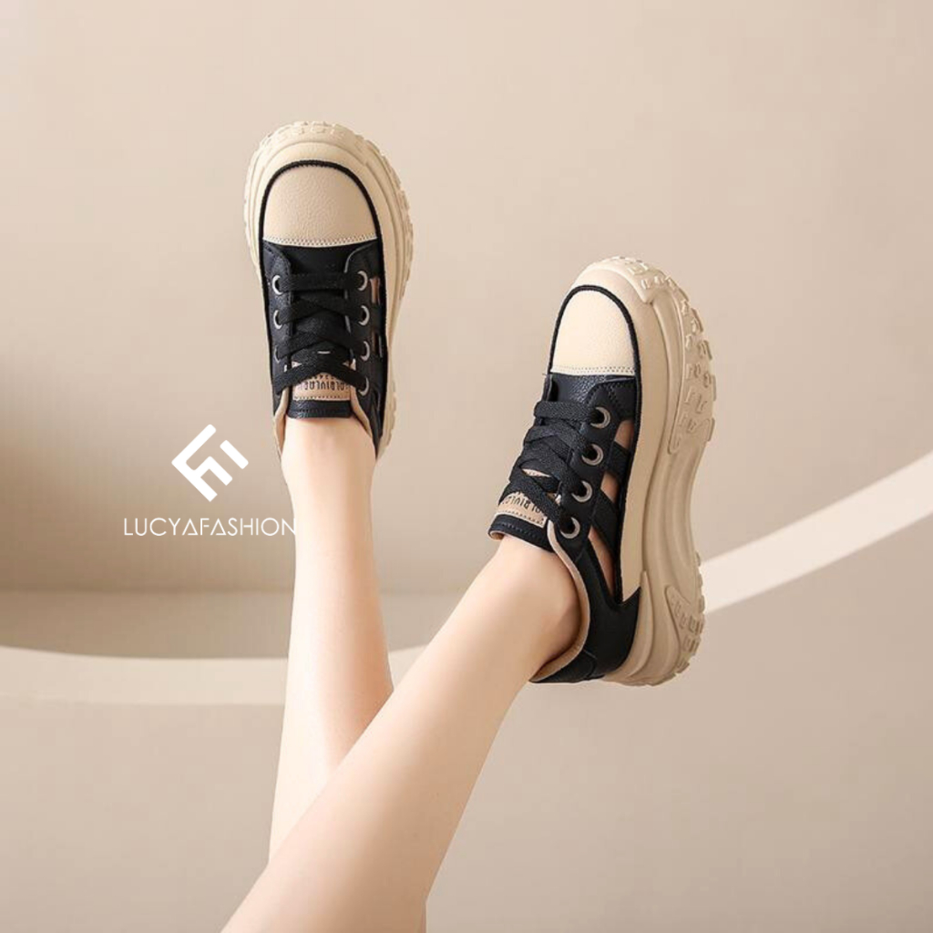 1517 Sepatu Wanita Kekinian Sneakers Tali Import Murah