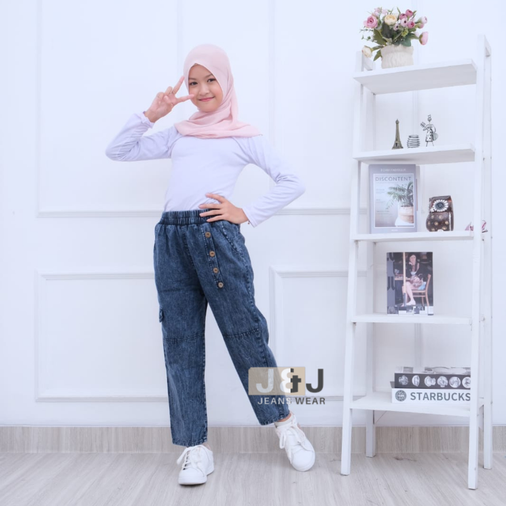 Celana Jeans Anak Perempuan Celana Jeans Panjang Pinggang Karet