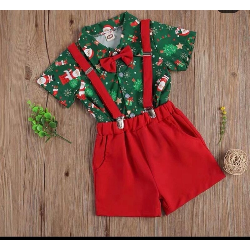Baju Natal Anak Christmas Shirt Jumpsuit 22 (Preloved)