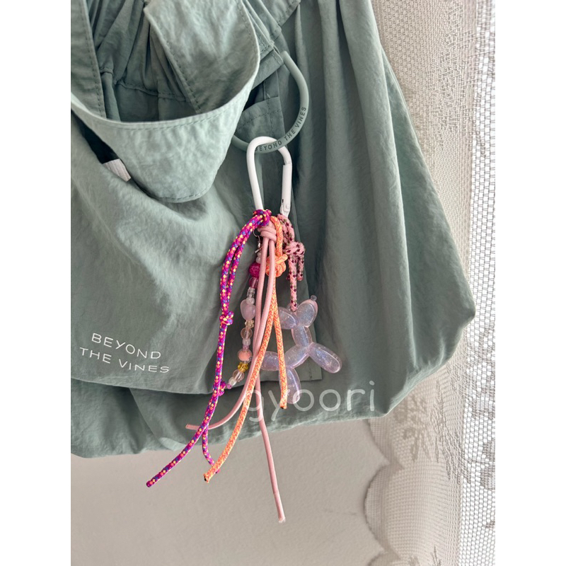 Bag charm keychain gantungan balloon dog jelly carabiner handmade