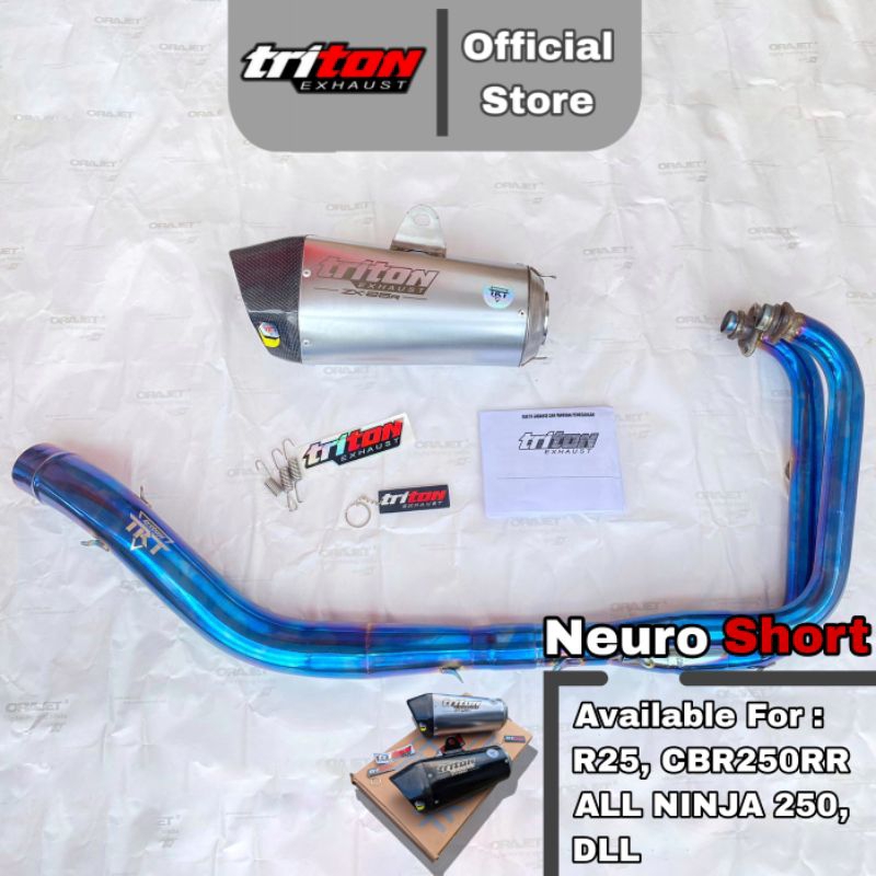 TRITON EXHAUST Knalpot Cbr250rr, R25, Ninja 250fi / karbu Knalpot Triton Exhaust Tipe Neuro Short