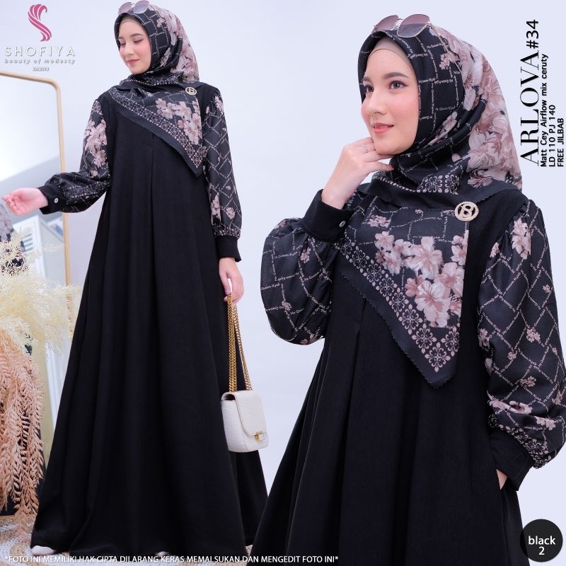 dress abaya jumbo arlova by shofiya