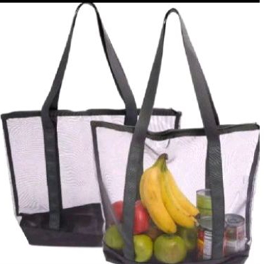 Tas belanja jaring nilon tas multifungsi.