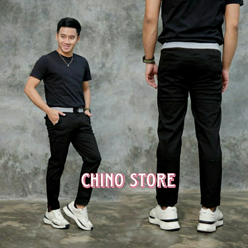 [BIG SIZE] CELANA CHINOS PANJANG KARET PINGGANG RIP KOLOR