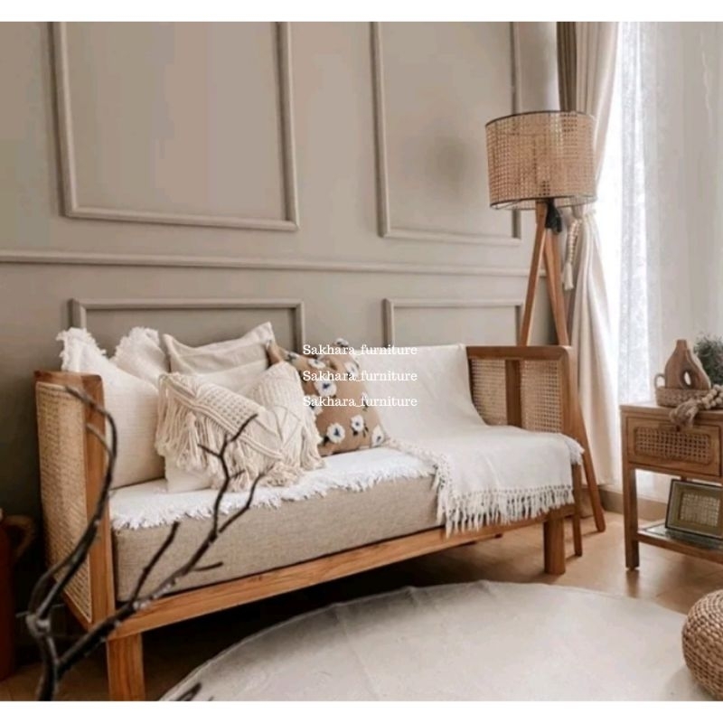 Kursi Tamu Minimalis Jati, Sofa Tamu Jati kombinasi Rotan, Kursi Antik Jati Jepara