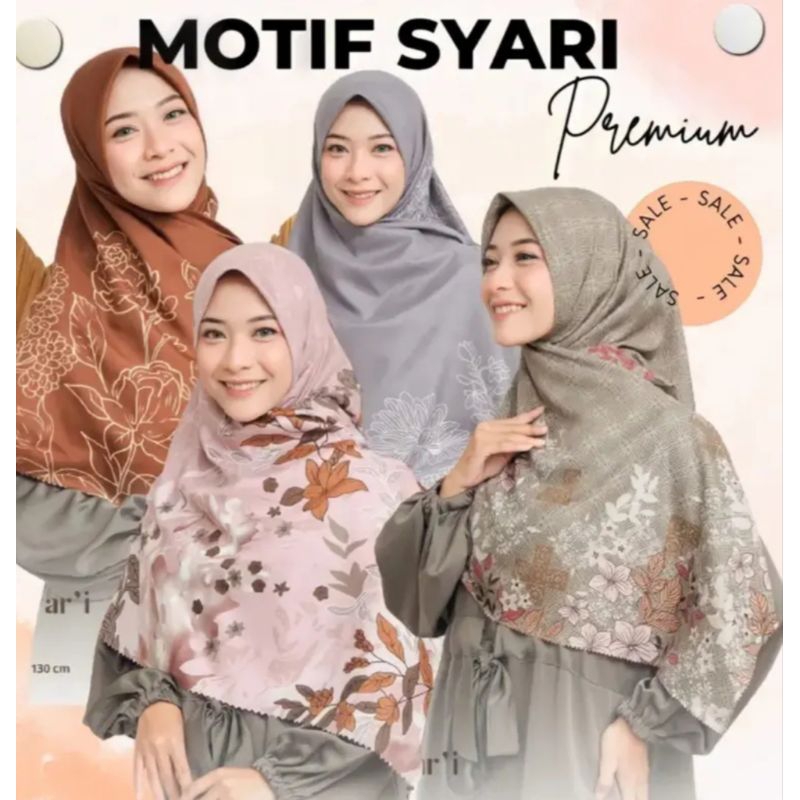 HIJAB AZARA VOAL MOTIF SYARI 130x130cm/SEGIEMPAT VOAL MOTIF JUMBO/AZARA SYARI JUMBO HIJAB AZARA TERB