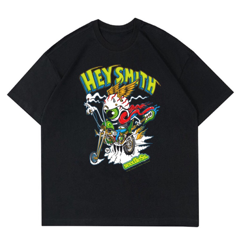 KAOS BAJU HEY SMITH - SEEDLESS | T-SHIRT HEY SMITH SEEDLES OVERSIZE | BAJU HITAM PRIA DISTRO VINTAGE
