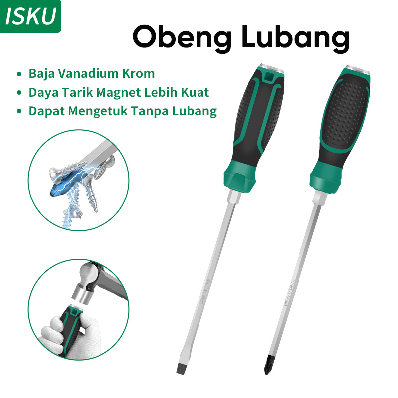 ISKU obeng set komplit serbaguna/obeng hp full set 2pcs tip magnetik chrome vanadium obeng super kuat