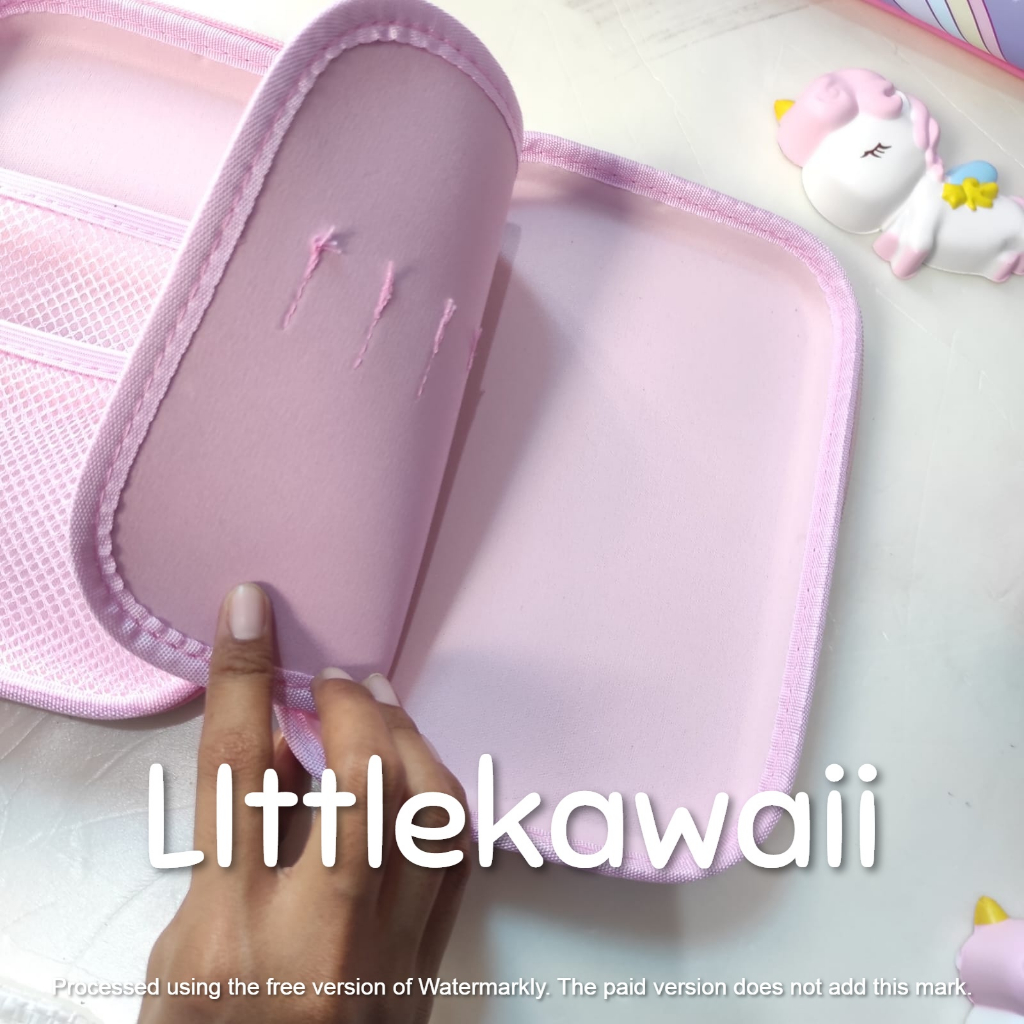 LK/Tempat Kotak Pensil Anak Sekolah Pencil Case Hardcase Timbul Squishy Squizee Unicorn Astronot Import