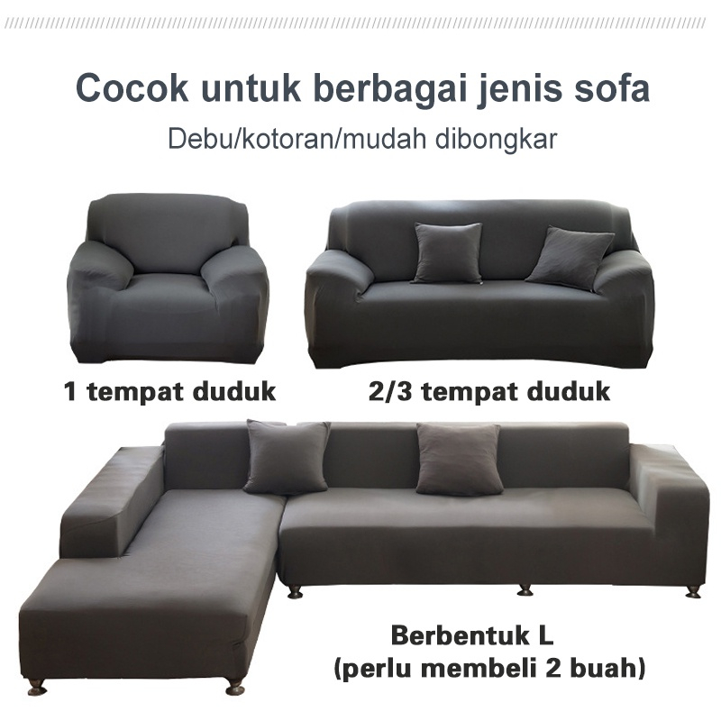 【Penjual Lokal】Sarung Sofa L Sarung Sofa Bed Sarung Sofa 3 Seater Set sofa 3/2/1 Kursi Pelindung Sofa Anti-Kerut Dan Anti-Slip Bisa Dicuci