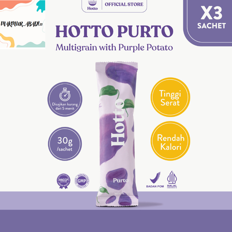 

Hotto Purto Multigrain with Purple Potato 3 Sachet Meal Replacement