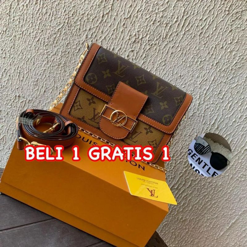 LX2264 TAS SELEMPANG WANITA DAUPHINE SMALL FREE BOX MAGNET +