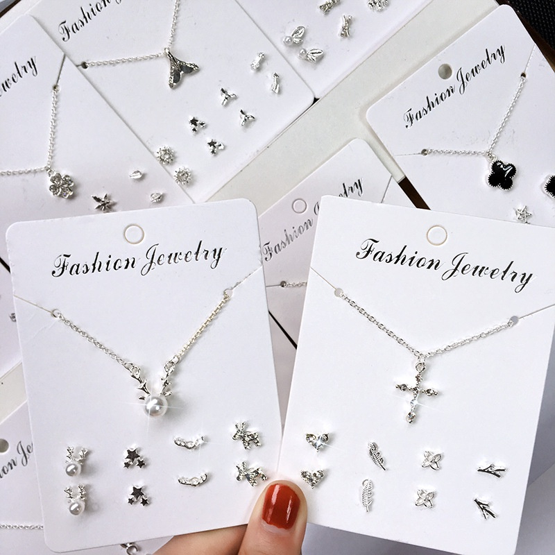 JT - Kalung Anting Set Fashion Wanita Korea Perhiasan Aksesoris Murah