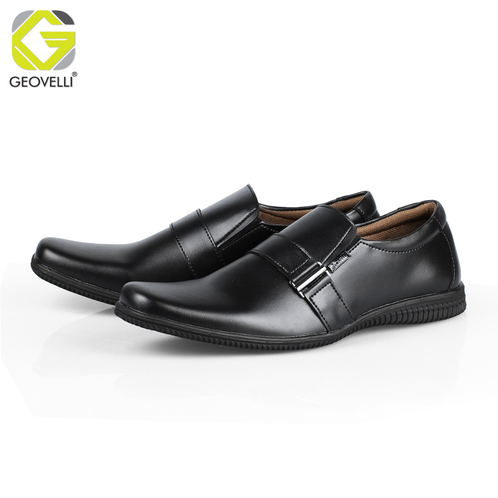 READY BIG SIZE 39-45 FULL BLACK Sepatu Pantopel Pria Hitam Formal Kerja Kantoran Dinas Guru DISHUB