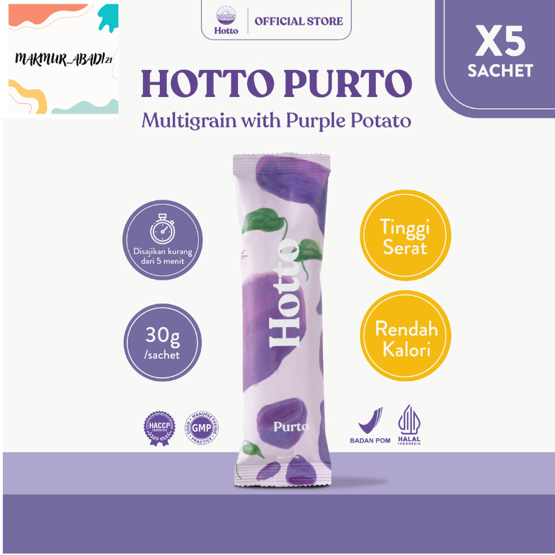 

Hotto Purto Multigrain with Purple Potato (5 sachet) Meal Replacement