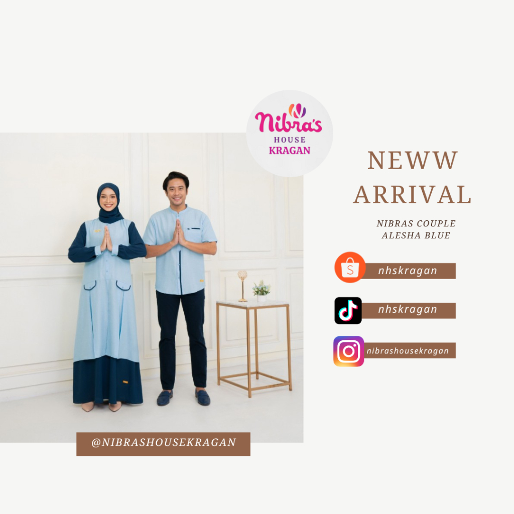 BAJU COUPLE TERBARU NIBRAS ALESHA BLUE|NIBRAS SARIMBIT 2023