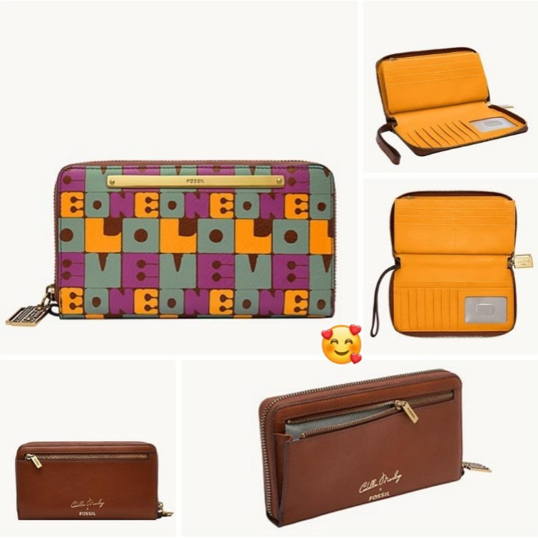 dompet BRANDED liza zip around clutch multi brown
