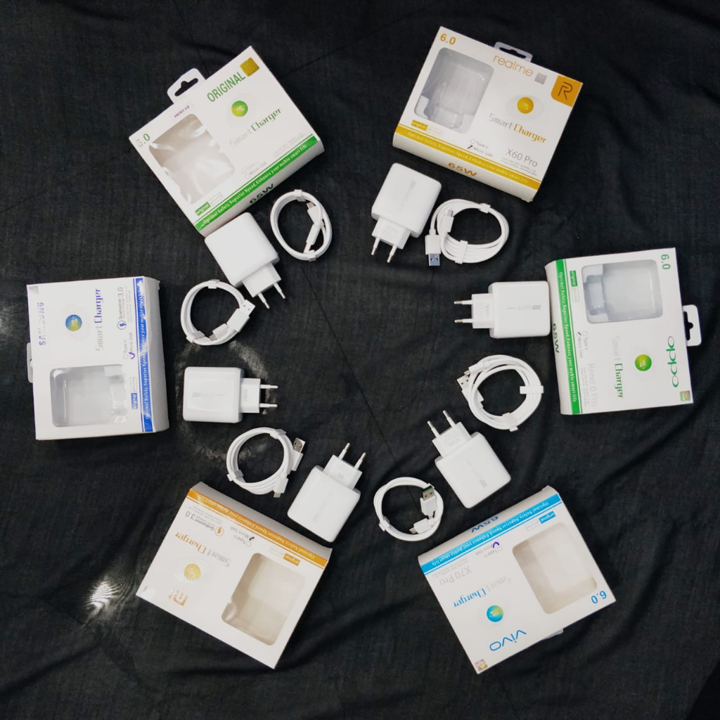 Travel Charger Branded All type 2A 65W Op Vv Ss Xm Inf Micro Usb High Quality FastCharging BY SMOLL