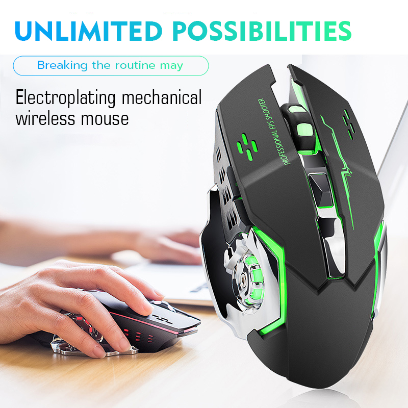 【COD】Viqoo Mouse Game MG01 Wireless Mouse 7 Color RGB Light Esport Mouse - T2