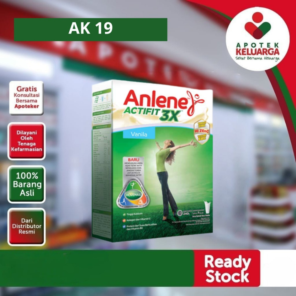 

Anlene Actifit Vanila Susu untuk Tulang & Kalsium - 240Gr /susu tinggi kalsium/ untuk remaja