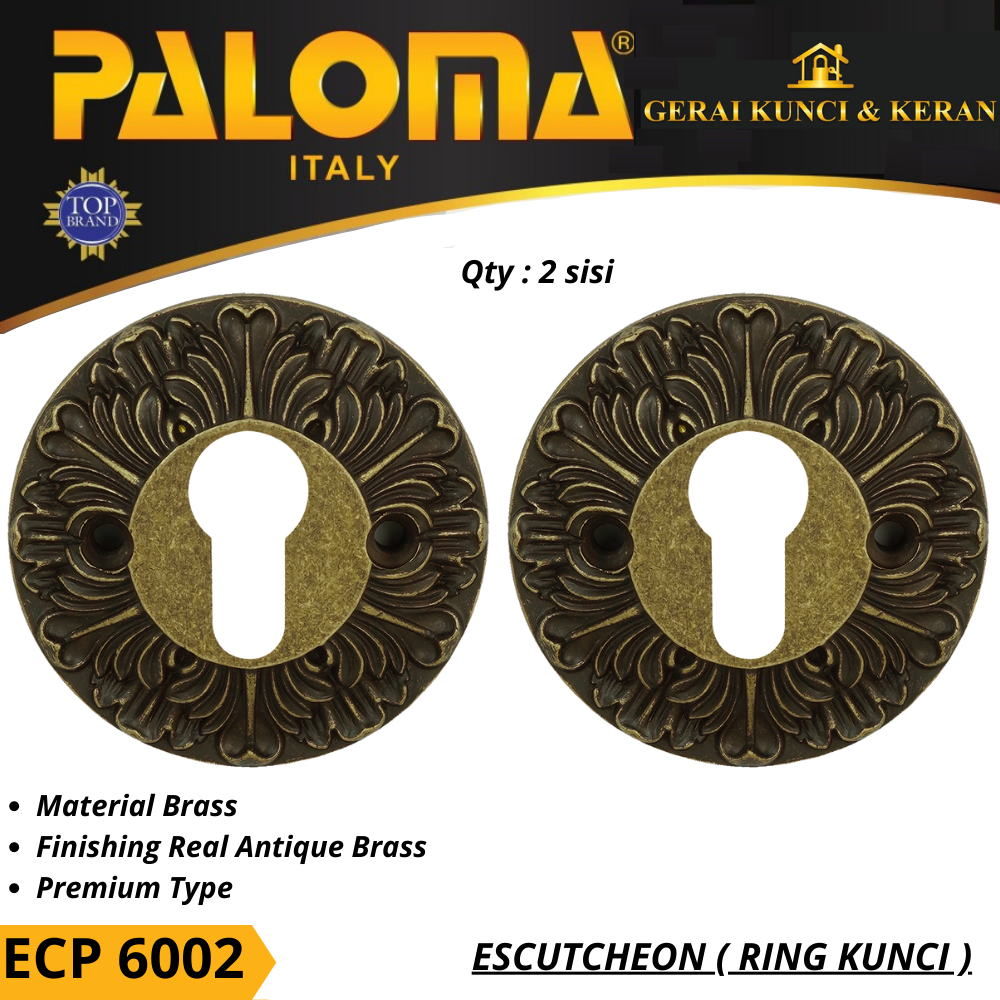 PALOMA ECP 6002 RING KUNCI BULAT ESCUTCHEON PREMIUM COVER TUTUP CYLINDER KUNCI RAB ANTIQUE