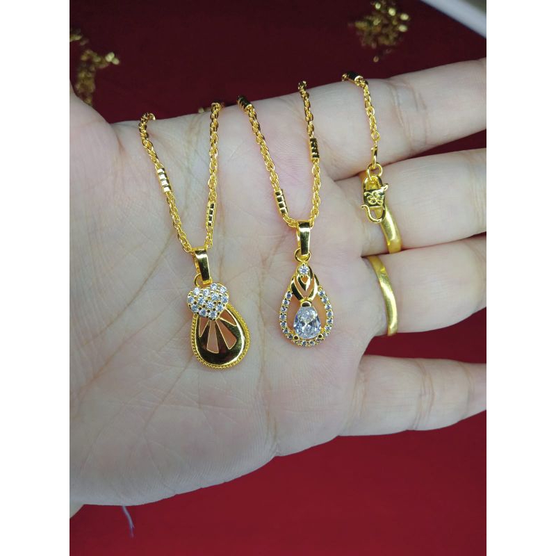 kalung pelintir variasi zicron lapis emas 24k