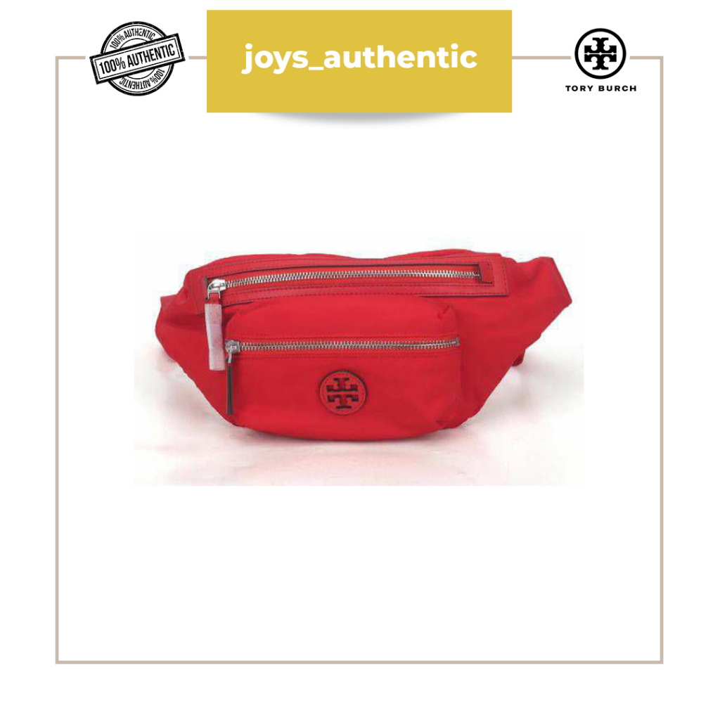 Tas wanita TB Tory burch Nylon Belt bag brilliant merah red woman bag authentic original