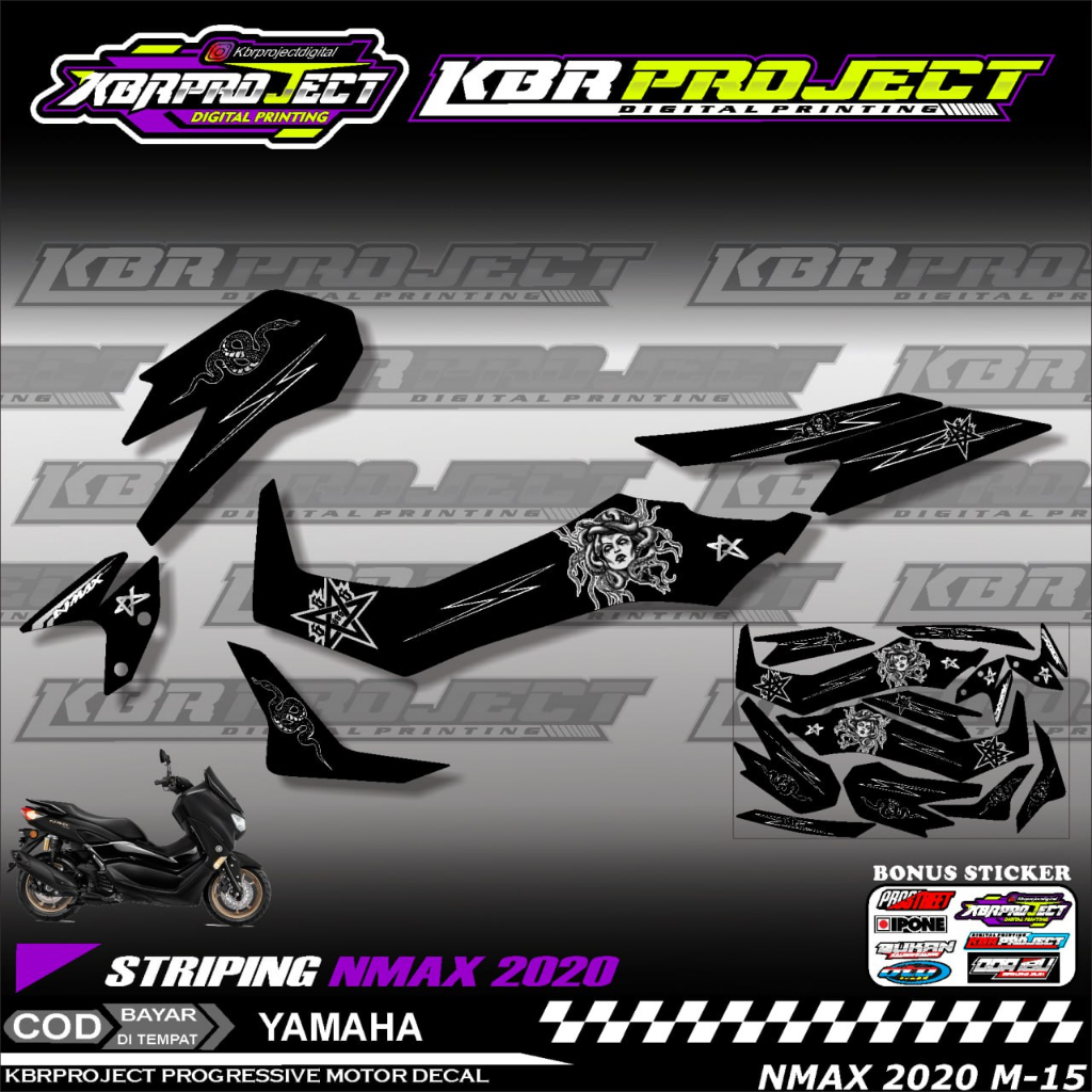 NMAX 2020 MEDUSA STIKER  STRIPING MOTOR KEREN LIS VARIASI NMAX 2020 MEDUSA STIKER MOTOR YAMAHA DESAI