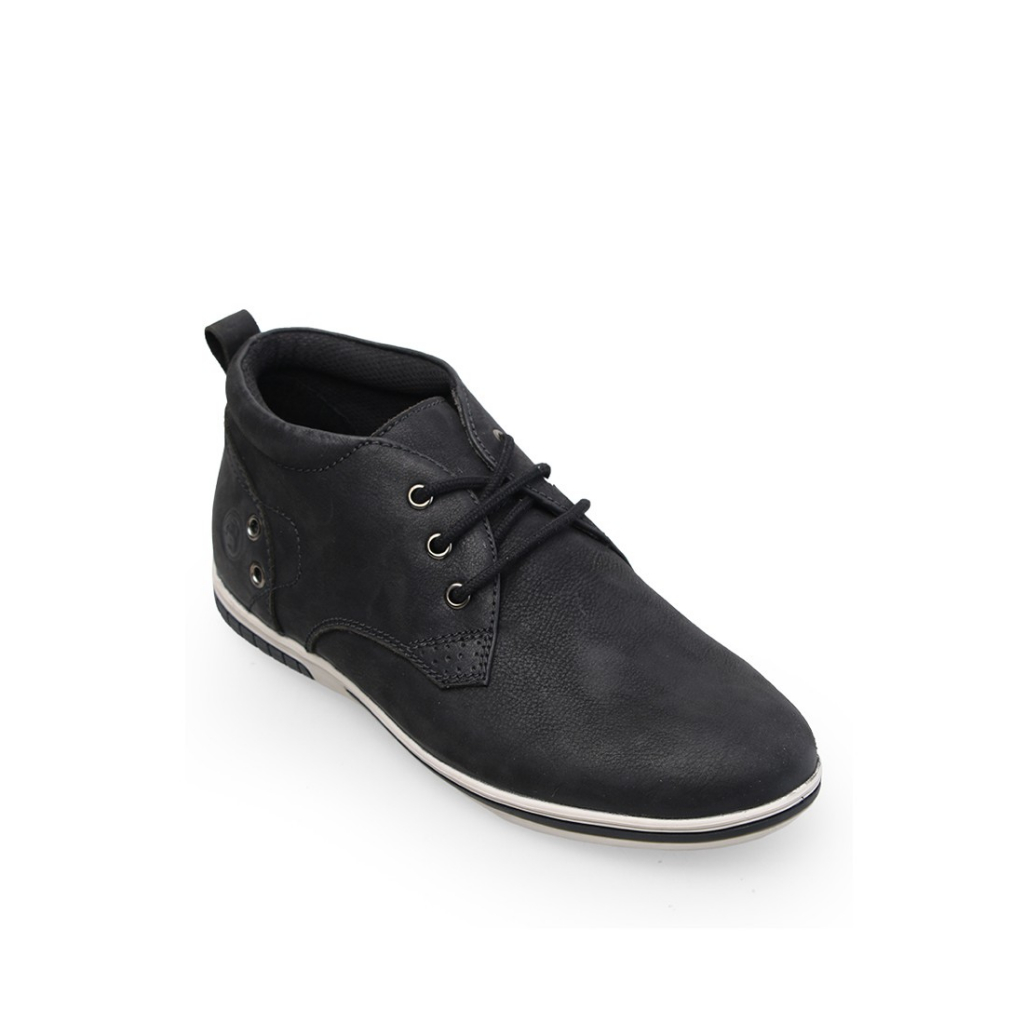 Sepatu Pria Sneakers Kulit Asli Borsa Swift Hitam Black