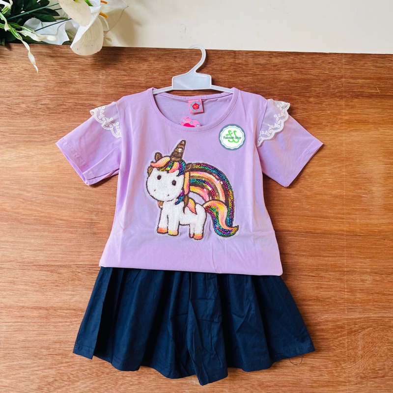 setelan anak import premium 1 2 3 4 5 tahun rainbow pelangi kudaponi ( SETELAN RAINPONY premium )