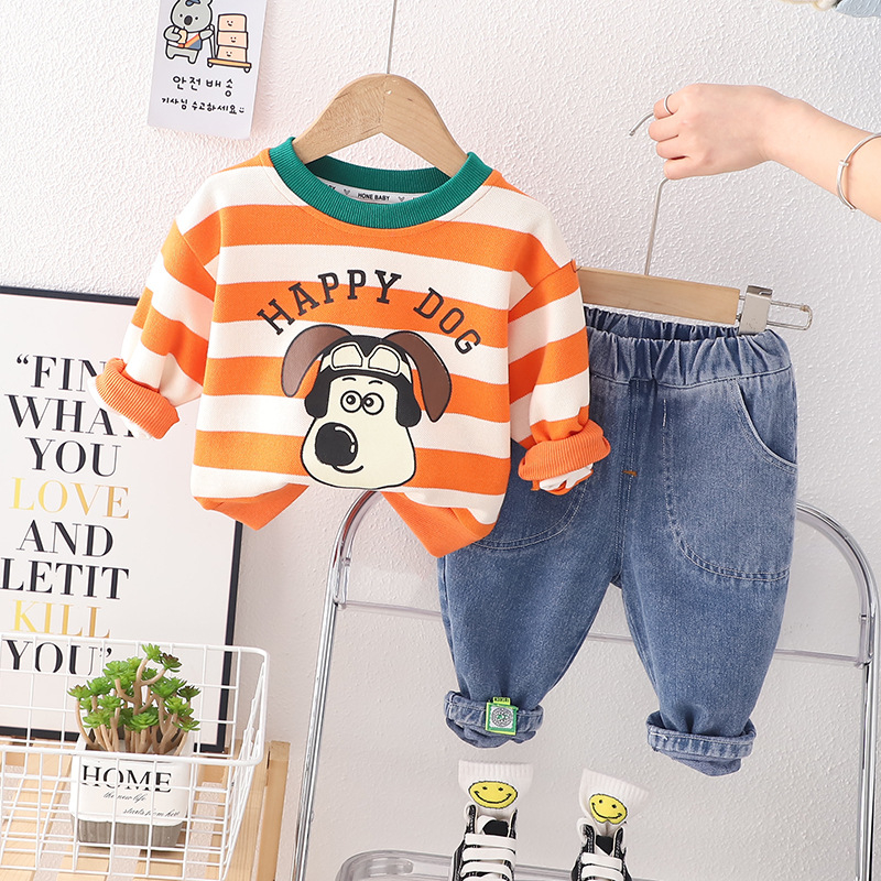 Setelan lengan panjang Baju anak laki-laki MOTIF HAPPY DOG untuk baby boy usia 6 bulan - 5 tahun